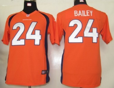 Nike Denver Broncos #24 Champ Bailey Orange Game Kids Jersey