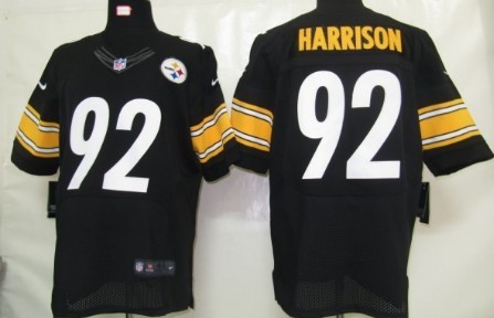 Nike Pittsburgh Steelers #92 James Harrison Black Elite Jersey 