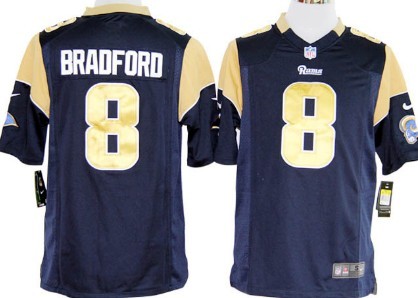 Nike St. Louis Rams #8 Sam Bradford Navy Blue Game Jersey