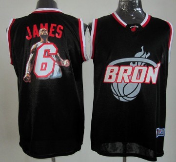 Miami Heat #6 LeBron James Black Notorious Fashion Jersey 