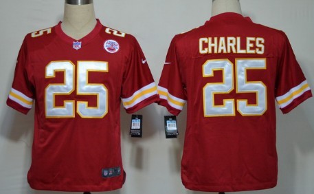 Nike Kansas City Chiefs #25 Jamaal Charles Red Game Jersey 