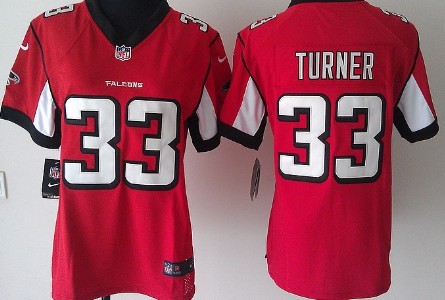 Nike Atlanta Falcons #33 Michael Turner Red Game Womens Jersey