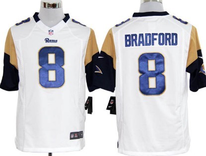 Nike St. Louis Rams #8 Sam Bradford White Game Jersey