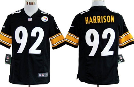 Nike Pittsburgh Steelers #92 James Harrison Black Game Jersey 