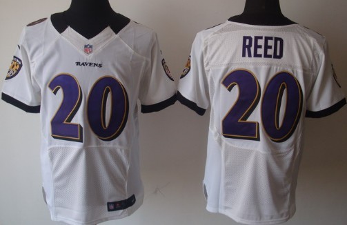 Nike Baltimore Ravens #20 Rd Reed White Elite Jersey 