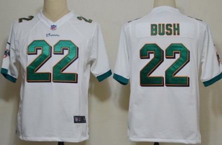 Nike Miami Dolphins #22 Reggie Bush White Game Jersey