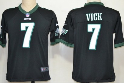 Nike Philadelphia Eagles #7 Michael Vick Black Game Jersey 