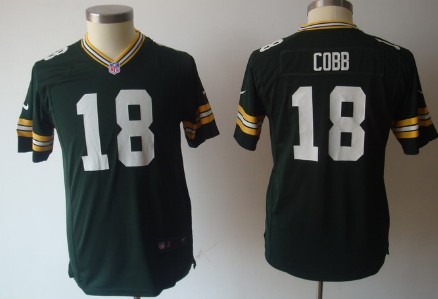 Nike Green Bay Packers #18 Randall Cobb Green Game Kids Jersey 