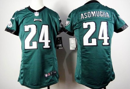 Nike Philadelphia Eagles #24 Nnamdi Asomugha Dark Green Game Kids Jersey