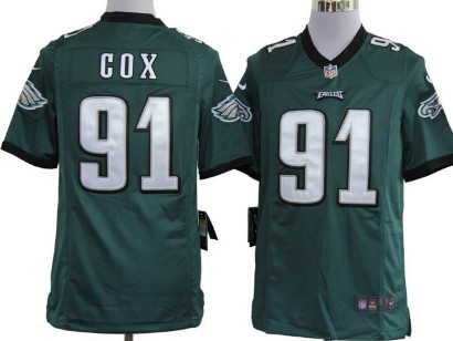 Nike Philadelphia Eagles #91 Fletcher Cox Dark Green Game Jersey 