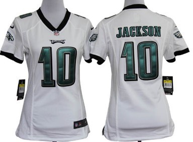 Nike Philadelphia Eagles #10 Desean Jackson White Game Womens Jersey