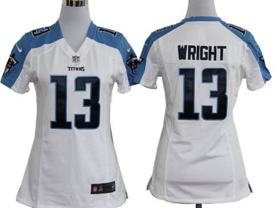 Nike Tennessee Titans #13 Kendall Wright White Game Womens Jersey