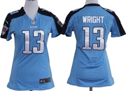 Nike Tennessee Titans #13 Kendall Wright Light Blue Game Womens Jersey