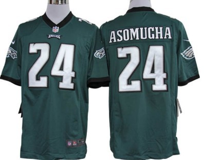 Nike Philadelphia Eagles #24 Nnamdi Asomugha Dark Green Game Jersey 