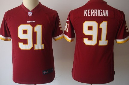 Nike Washington Redskins #91 Ryan Kerrigan Red Game Kids Jersey 