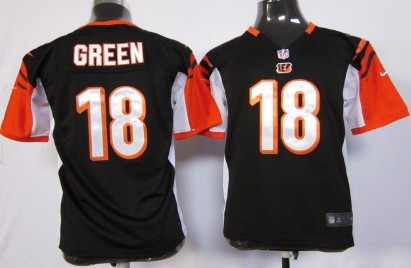 Nike Cincinnati Bengals #18 A.J. Green Black Game Kids Jersey