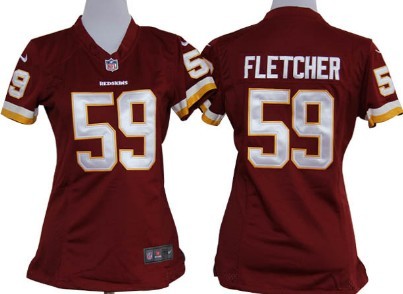 Nike Washington Redskins #59 London Fletcher Red Game Womens Jersey