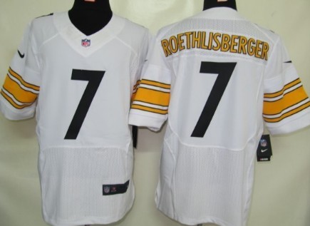 Nike Pittsburgh Steelers #7 Ben Roethlisberger White Elite Jersey 