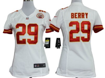 Nike Kansas City Chiefs #29 Eric Berry White Game Womens Jersey