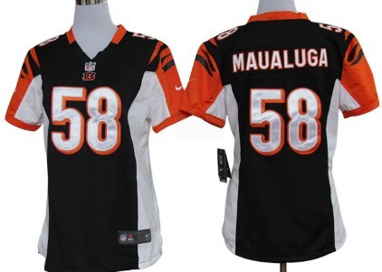 Nike Cincinnati Bengals #58 Rey Maualuga Black Game Womens Jersey