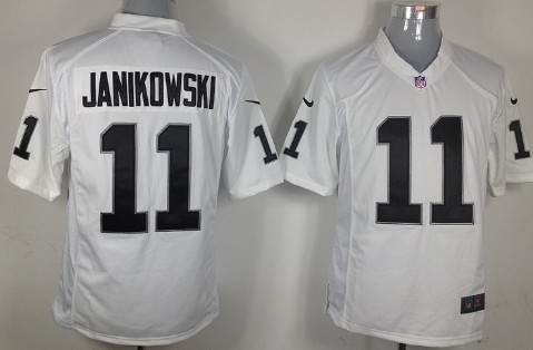 Nike Oakland Raiders #11 Sebastian Janikowski White Game Jersey 