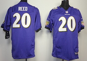 Nike Baltimore Ravens #20 Ed Reed Purple Game Kids Jersey