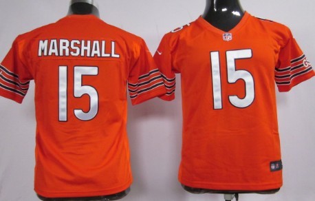 Nike Chicago Bears #15 Brandon Marshall Orange Game Kids Jersey 