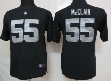 Nike Oakland Raiders #55 Rolando McClain Black Game Kids Jersey 