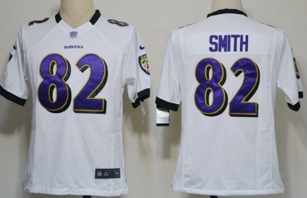 Nike Baltimore Ravens #82 Torrey Smith White Game Jersey 