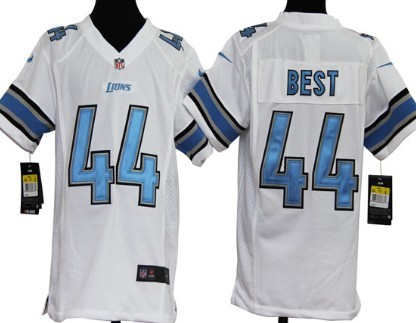 Nike Detroit Lions #44 Jahvid Best White Game Kids Jersey 