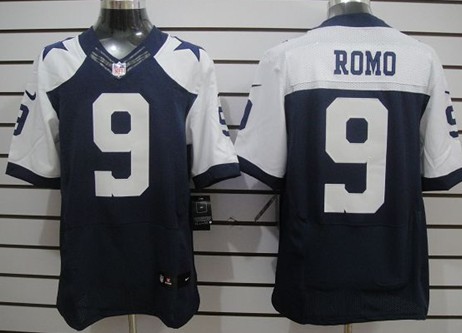 Nike Dallas Cowboys #9 Tony Romo Blue Thanksgiving Elite Jersey 