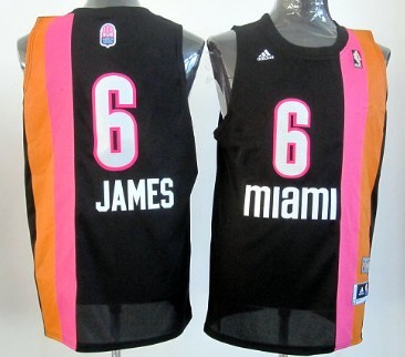 Miami Floridians #6 LeBron James ABA Hardwood Classic Swingman Black No Holes Jersey 