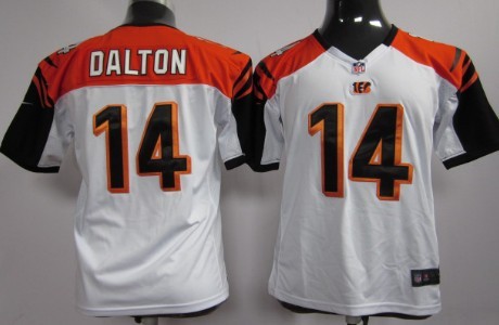 Nike Cincinnati Bengals #14 Andy Dalton White Game Kids Jersey 