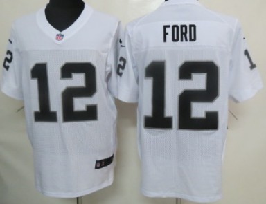 Nike Oakland Raiders #12 Jacoby Ford White Elite Jersey 