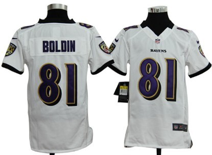 Nike Baltimore Ravens #81 Anquan Boldin White Game Kids Jersey 