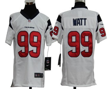 Nike Houston Texans #99 J.J. Watt White Game Kids Jersey 