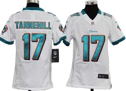 Nike Miami Dolphins #17 Ryan Tannehill White Game Kids Jersey 