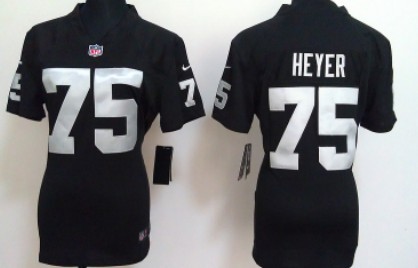 Nike Oakland Raiders #75 Stephon Heyer Black Game Womens Jersey