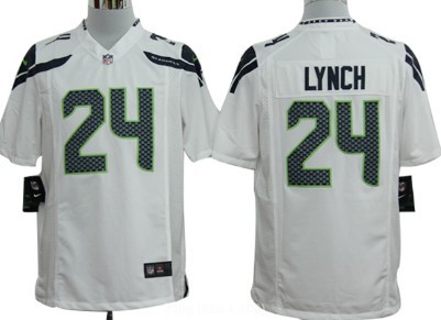 Nike Seattle Seahawks #24 Marshawn Lynch White Game Jersey 