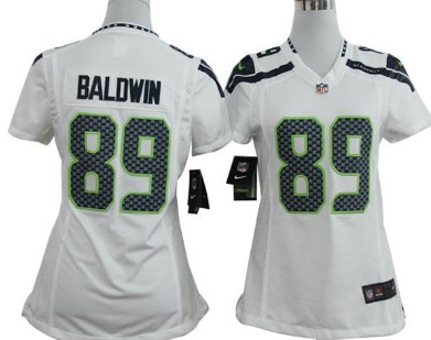 Nike Seattle Seahawks #89 Doug Baldwin White Game Womens Jersey