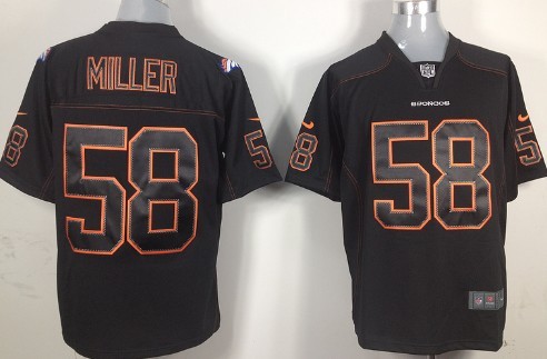 Nike Denver Broncos #58 Von Miller Lights Out Black Game Jersey 