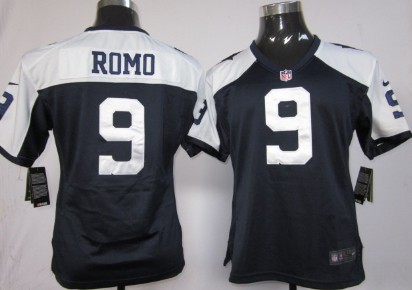 Nike Dallas Cowboys #9 Tony Romo Blue Thanksgiving Game Womens Jersey