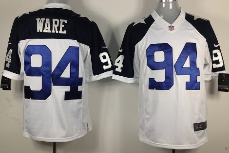 Nike Dallas Cowboys #94 DeMarcus Ware White Thanksgiving Limited Jersey 