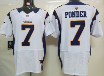 Nike Minnesota Vikings #7 Christian Ponder White Elite Jersey 