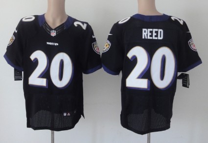 Nike Baltimore Ravens #20 Rd Reed Black Elite Jersey 