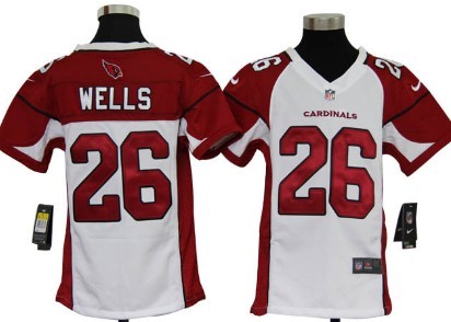 Nike Arizona Cardinals #26 Chris Wells White Game Kids Jersey 