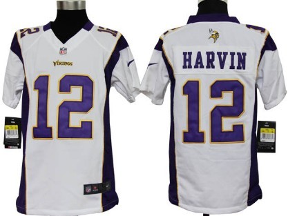 Nike Minnesota Vikings #12 Percy Harvin White Game Kids Jersey