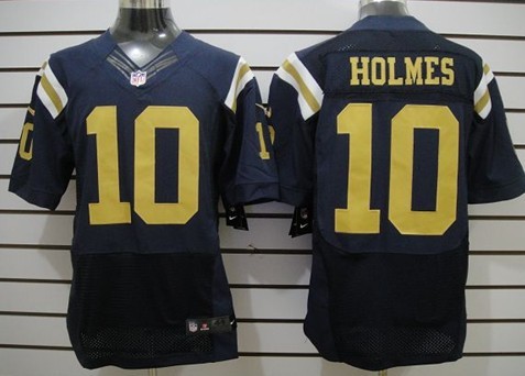 Nike New York Jets #10 Santonio Holmes Navy Blue Elite Jersey 