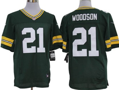 Nike Green Bay Packers #21 Charles Woodson Green Elite Jersey 