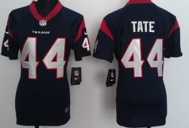 Nike Houston Texans #44 Ben Tate Blue Game Womens Jersey